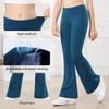Stelle Girl's Flare Leggings High Waisted Yoga Pants Bootcut Dance Casual Pants Activewear Kids Bell Bottoms(Oceanic,S) view 4