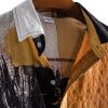 Vintage Shirts for Men Button Down Short Sleeve Shrit Retro Tie Dye 1970s Relaxed-Fit Hawaiian Shirts Casual Summer Tops Yellow view 2