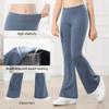 Stelle Girl's Flare Leggings High Waisted Yoga Pants Bootcut Dance Casual Pants Activewear Kids Bell Bottoms(Grey Blue,XS) view 4