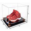 Better Display Cases Acrylic Extra Large Shoe Display Case for Basketball Shoe, Hightop, Soccer & Football Cleats with Clear Case, Orange Risers and Black Base 18" x 14" x 12" (A014/V60) view 2