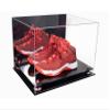 Better Display Cases Acrylic Extra Large Shoe Display Case for Basketball Shoe, Hightop, Soccer & Football Cleats with Mirror Case, Pink Risers and Black Base 18" x 14" x 12" (A014/V60) view 1