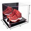 Better Display Cases Acrylic Extra Large Shoe Display Case for Basketball Shoe, Hightop, Soccer & Football Cleats with Mirror Case, Pink Risers and Black Base 18" x 14" x 12" (A014/V60) view 2