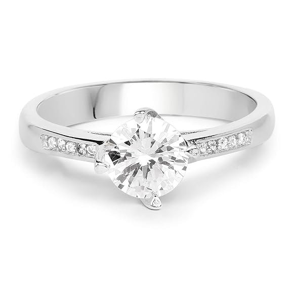 925 Sterling Silver Round Mossanight Diamond Ring | Dainty Ring | Elegant Ring | Tiny Ring | Wedding Ring | Anniversary Ring | Statement Ring (8)