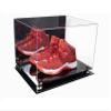 Better Display Cases Acrylic Extra Large Shoe Display Case for Basketball Shoe, Hightop, Soccer & Football Cleats with Mirror Case, Silver Risers and Black Base 18" x 14" x 12" (A014/V60) view 1