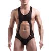 Ctreela Body Chest Harness for Mens See Through Jockstrap Wrestling Singlet Sheer Mesh Leotard Butt-Flaunting Bodysuit