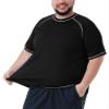Mens Big and Tall Swim Shirt Sun Protection UPF 50+ Rash Gard Quick Dry T-Shirt Black view 2