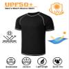 Mens Big and Tall Swim Shirt Sun Protection UPF 50+ Rash Gard Quick Dry T-Shirt Black view 3