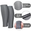 3 Pairs Calf Compression Sleeves for Men And Women Football Leg Sleeve Footless Compression Sock for Running Athlete Cycling (Black, White, Gray, Small) view 4