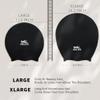 2 Pack Extra Large Swim Cap for Long Hair Braids Dreadlocs Waterproof Silicone Swimming Cap (Large, Black,Windsor Wine) view 3