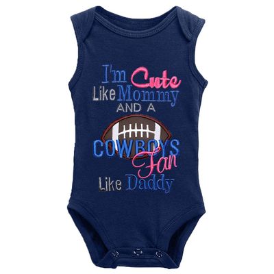 YCICIVDee I'm Cute Like Mommy and A Cowboys Fan Like Daddy Unisex Baby Romper Jumpsuit