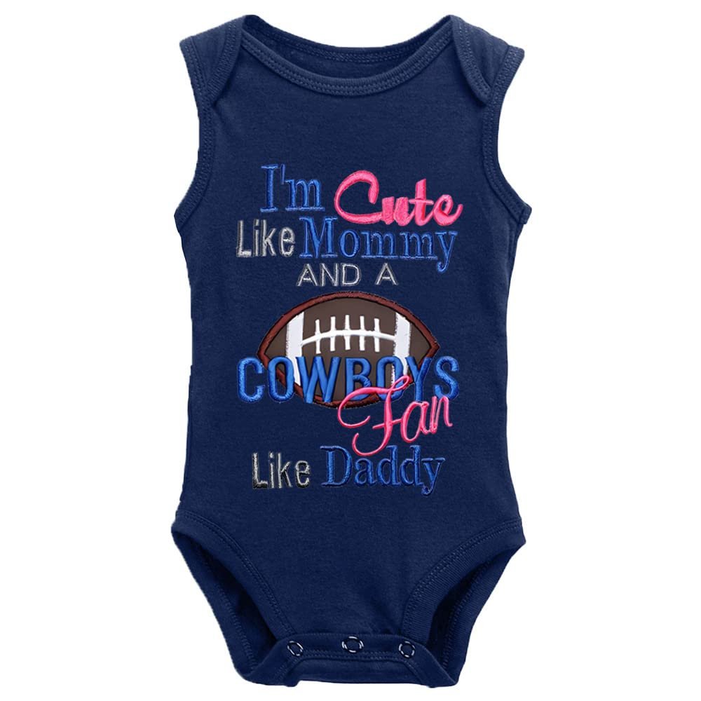 YCICIVDee I'm Cute Like Mommy and A Cowboys Fan Like Daddy Unisex Baby Romper Jumpsuit