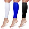 3 Pairs Calf Compression Sleeves for Men And Women Football Leg Sleeve Footless Compression Sock for Running Athlete Cycling (Black, White, Blue, Small) view 1