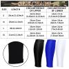 3 Pairs Calf Compression Sleeves for Men And Women Football Leg Sleeve Footless Compression Sock for Running Athlete Cycling (Black, White, Blue, Small) view 2