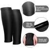 3 Pairs Calf Compression Sleeves for Men And Women Football Leg Sleeve Footless Compression Sock for Running Athlete Cycling (Black, White, Blue, Small) view 3