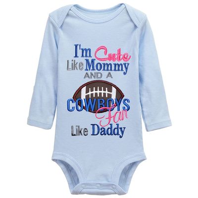 YCICIVDee I'm Cute Like Mommy and A Cowboys Fan Like Daddy Unisex Baby Romper Jumpsuit