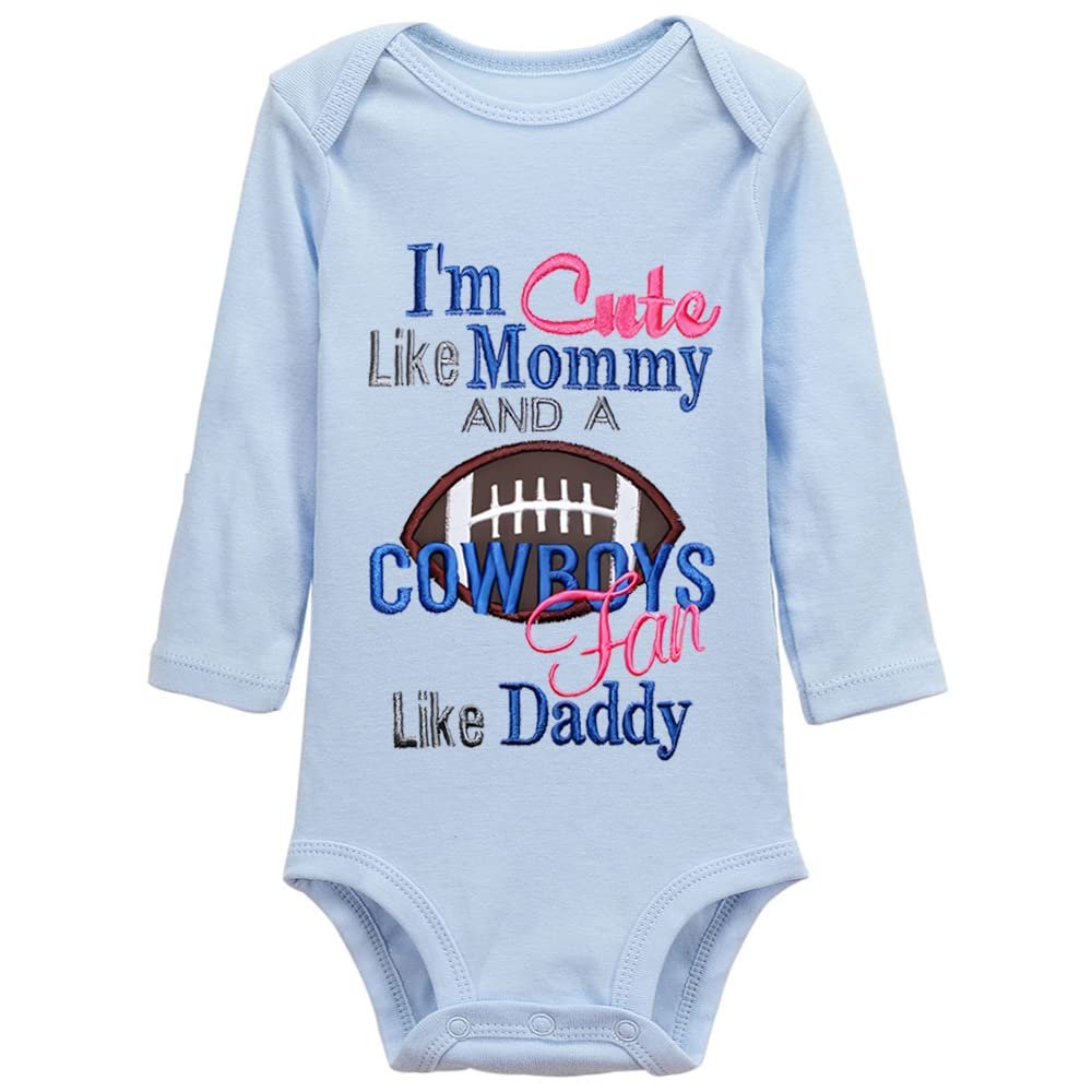 YCICIVDee I'm Cute Like Mommy and A Cowboys Fan Like Daddy Unisex Baby Romper Jumpsuit