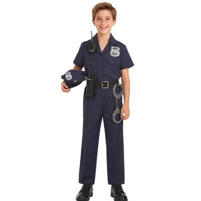 KIDIN Police Officers Costume for Kids Police Dress Up Halloween Cosplay Career Day Birthday Gifts