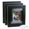Bivitre 3 Pack Baseball, Basketball, Football, Hockey Card Display Case - Wall Mount, Black Standard (1 Card x3PCS) view 1