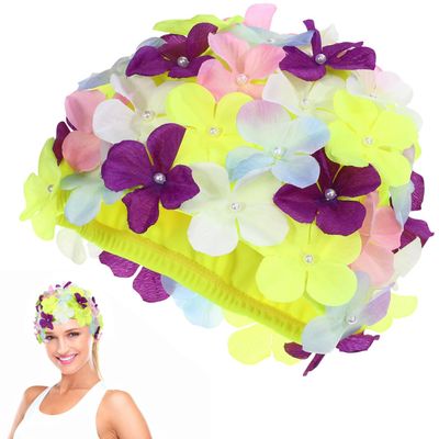 NOLITOY Swimming Caps Nylon for Women Ocean Beach Water Sports, 8.65 Inches