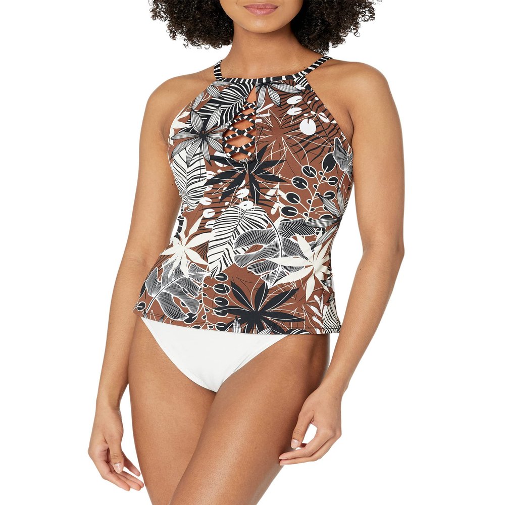 Bleu Rod Beattie Bold Moves High Neck Tankini Top Mahogany 4