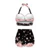 Jndtueit Cherry Blossoms Bikini Top High Waisted Bottom, Sakura Flower Women Bathing Suits 2 Piece Swimsuits, Pink Floral Bathing Suit Swim Top view 3
