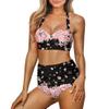 Jndtueit Cherry Blossoms Bikini Top High Waisted Bottom, Sakura Flower Women Bathing Suits 2 Piece Swimsuits, Pink Floral Bathing Suit Swim Top view 4