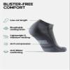 DANISH ENDURANCE Ankle Running Socks for Men Women, Anti Blister, Cycling, Fitness, Grey/Black, Large view 2