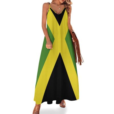 TAIZIYEAH Women's Long Dress Jamaican Flag Casual Fashion Summer Dresses M