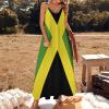 TAIZIYEAH Women's Long Dress Jamaican Flag Casual Fashion Summer Dresses M view 2