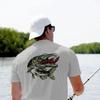 Palmyth Men's Fishing Shirt Short Sleeve Sun Protection UV UPF 50+ SPF T-Shirt (Grey/Musky, 2XL) view 3