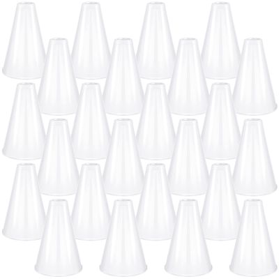 Deekin 24 Pieces Cheer Megaphone Bulk White Mini Plastic Megaphone Cheer Party Accessory Favors Cheerleading Director Prop Noisemaker Toys for Sports Match Game Outdoor Activities