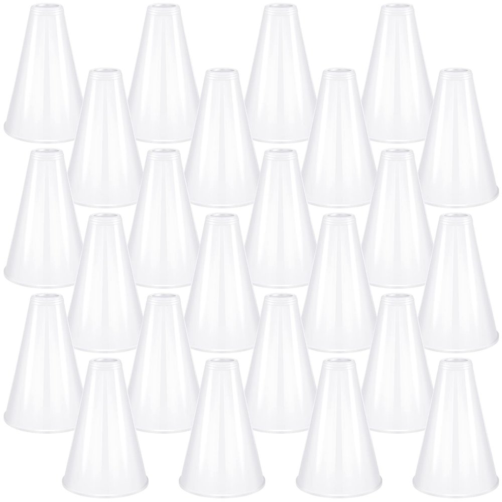 Deekin 24 Pieces Cheer Megaphone Bulk White Mini Plastic Megaphone Cheer Party Accessory Favors Cheerleading Director Prop Noisemaker Toys for Sports Match Game Outdoor Activities