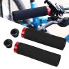 2PCS Bikes Handlebar Grips, Sponge Bikes Handlebar Grips, Skid Resistant and Skid Resistant Bikes Handle Bar Grips, Bikes Hand Bar End Grips(Black+red) view 4