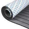 OCEANBROAD Self-Adhesive 96''x28.8'' Boat Flooring with 3M Adhesive Backing EVA Foam Boat Decking Faux Teak Marine Non-Slip Sheet for Jon Boats Yacht Helm Pad Floor, Dark Gray with Black Seam Lines view 1