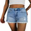 VAYEAH Jean Shorts Womens High Waisted Ripped Frayed Raw Hem Denim Shorts Summer Causual Blue XL view 1