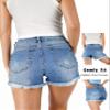 VAYEAH Jean Shorts Womens High Waisted Ripped Frayed Raw Hem Denim Shorts Summer Causual Blue XL view 2