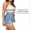 VAYEAH Jean Shorts Womens High Waisted Ripped Frayed Raw Hem Denim Shorts Summer Causual Blue XL view 4