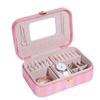 ArtsPavilion Small Jewelry Box, Travel Jewelry Organizer Box for Women, Portable Jewelry Storage Case for Rings Earrings Necklaces Bracelets red view 1