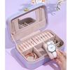 ArtsPavilion Small Jewelry Box, Travel Jewelry Organizer Box for Women, Portable Jewelry Storage Case for Rings Earrings Necklaces Bracelets red view 4