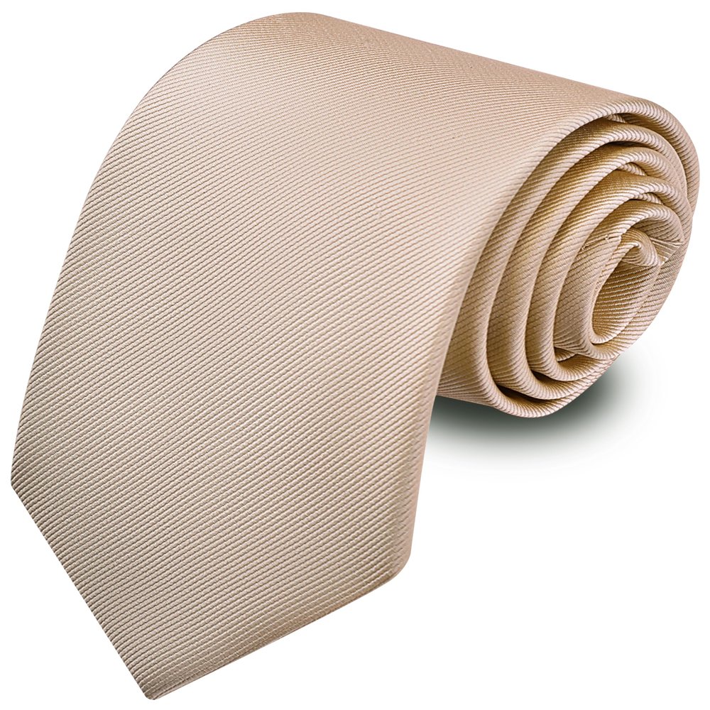 Branduce Mens Champagne Ties for Wedding Solid Woven Silk Necktie Tuxedo Party Classic Business Ties(TA02-10)