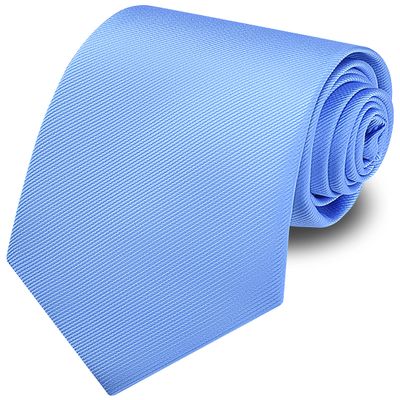 Branduce Mens Light Blue Tie for Wedding Business Solid Silk Woven Plain Sky Blue Tuxedo Necktie (TA02-09)