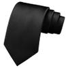 Branduce Solid Premium Black Ties for Men Wedding Business Tuxedo Necktie Silk Woven Plain Black Tie (TA02-12) view 1
