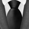 Branduce Solid Premium Black Ties for Men Wedding Business Tuxedo Necktie Silk Woven Plain Black Tie (TA02-12) view 2