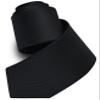 Branduce Solid Premium Black Ties for Men Wedding Business Tuxedo Necktie Silk Woven Plain Black Tie (TA02-12) view 4