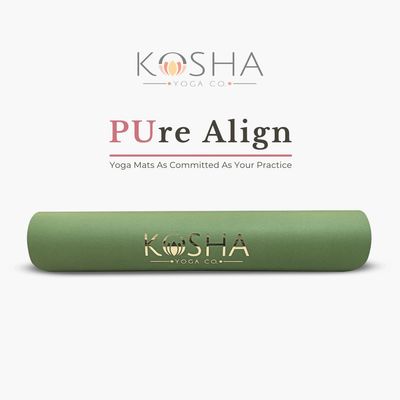 6.5mm Thick Rubber Yoga Mat In Sage Green By Kosha Yoga Co.