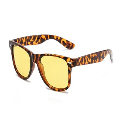 WIRUN Night Vision Glasses for Men Women Driving, Anti Glare Polarized UV400 Nighttime Yellow Safety Fishing Golf Eyewear (Leopard)