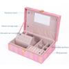 ArtsPavilion Small Jewelry Box, Travel Jewelry Organizer Box for Women, Portable Jewelry Storage Case for Rings Earrings Necklaces Bracelets red-1 view 3