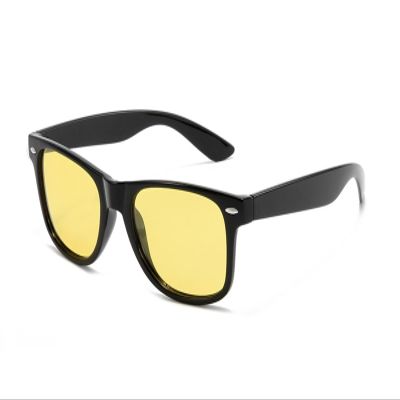 WIRUN Night Vision Glasses for Men Women Driving, Anti Glare Polarized UV400 Nighttime Yellow Safety Fishing Golf Eyewear (Black)