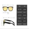 WIRUN Night Vision Glasses for Men Women Driving, Anti Glare Polarized UV400 Nighttime Yellow Safety Fishing Golf Eyewear (Black) view 3