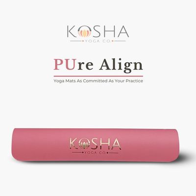 6.5mm Thick Rubber Yoga Mat In Watermelon Pink By Kosha Yoga Co.